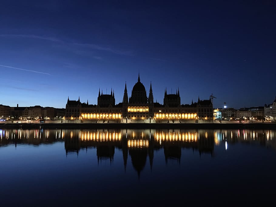 hungary, budapest, reflection, building exterior, sky, architecture HD wallpaper