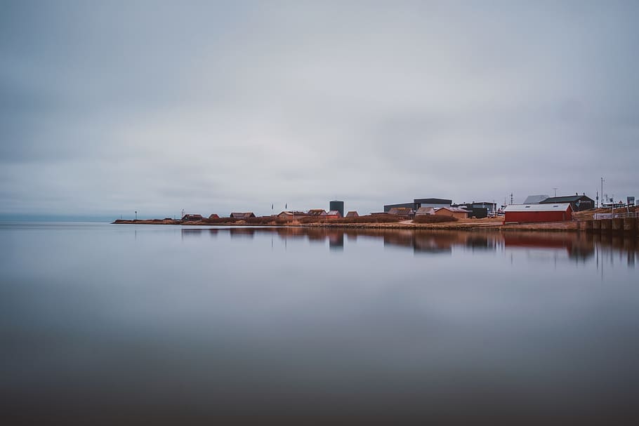 water, see, angling, fish, fishing, calm, silence, small, town HD wallpaper