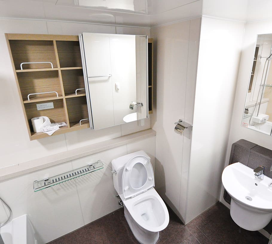 White Water Closet in Bathroom, interior, interior design, restroom
