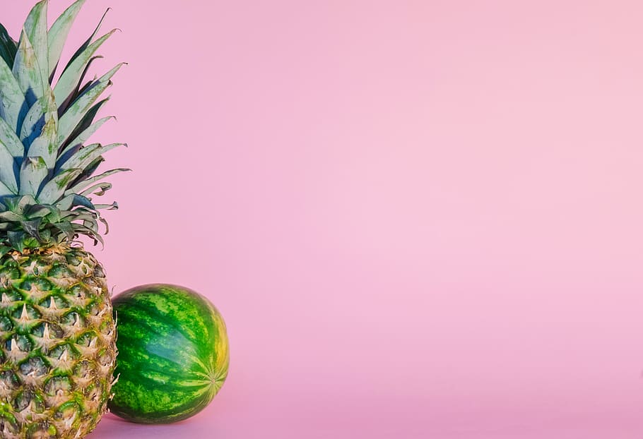 watermelon, pineapple, fruit, food, wellness, studio shot, food and drink HD wallpaper
