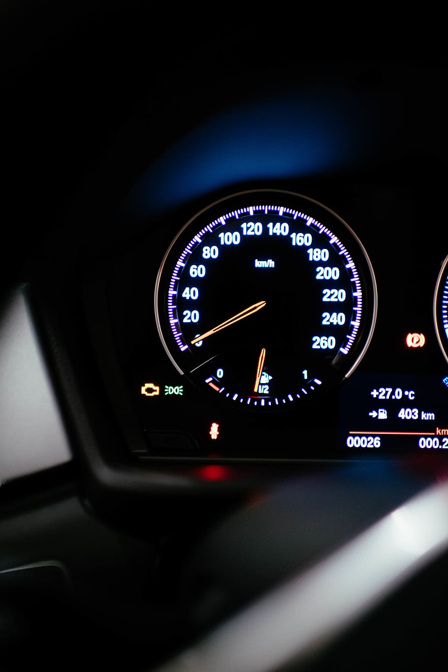 turned-on analog vehicle instrument cluster panel, tachometer, HD wallpaper