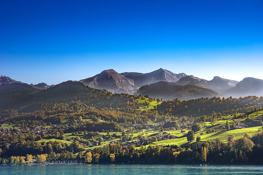 Mountain, alps, environment, europe, forest, highlands, hill, HD wallpaper
