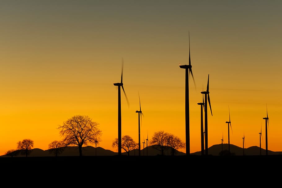 windräder, wind power, energy, blue, environmental technology HD wallpaper