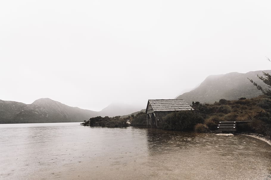 cradle mountain, tasmania, winter, cold, rain, brown, lake, HD wallpaper