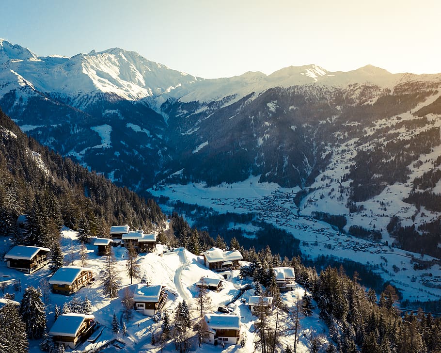 snow covered mountain, cold temperature, winter, mountain range HD wallpaper