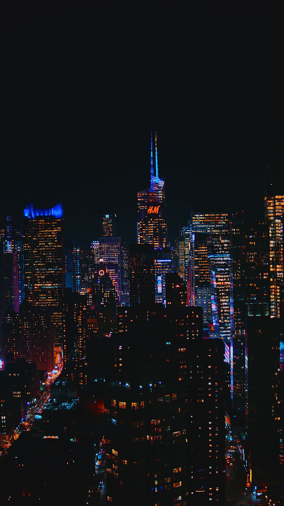 high-rise buildings, building exterior, architecture, city, night HD wallpaper