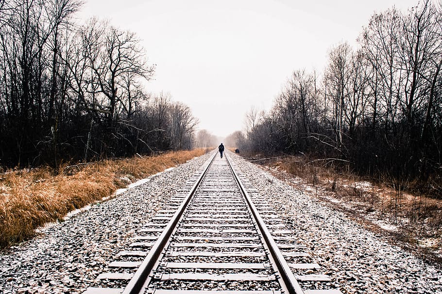 gray train railway during daytime, train track, transportation HD wallpaper
