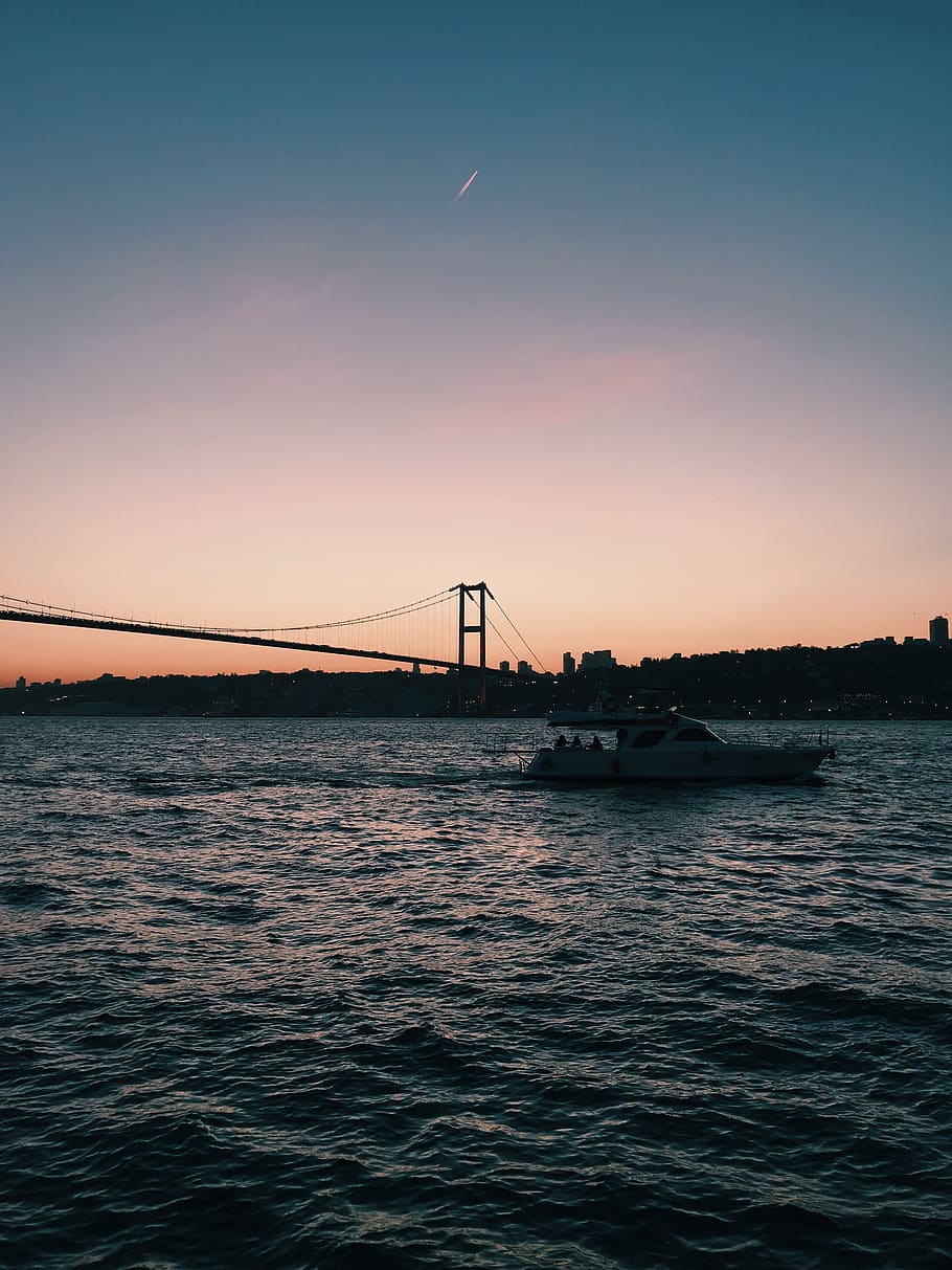 water, sky, transportation, bridge, waterfront, bridge - man made structure HD wallpaper