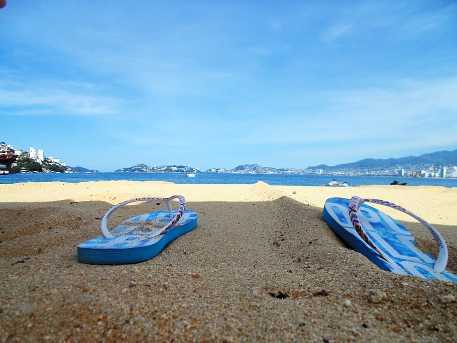 beach, vacation, sea, land, water, sand, sky, nature, blue HD wallpaper