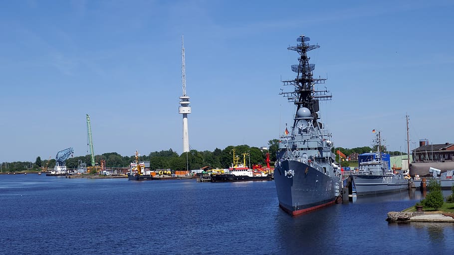 marina, marine museum, wilhelmshaven, warship, battleship, north sea, HD wallpaper