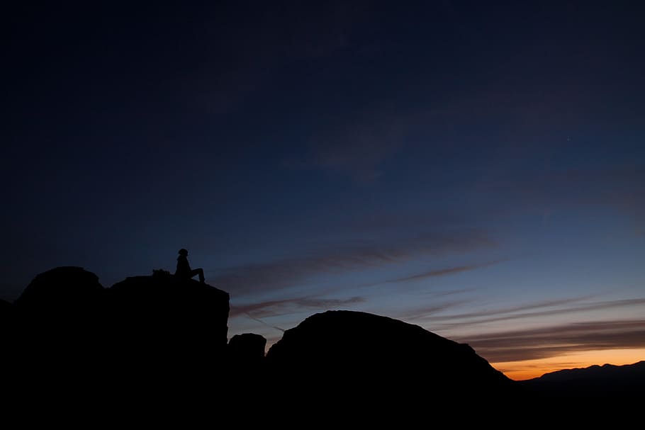 mountain, highland, rock, hill, people, alone, travel, outdoor HD wallpaper