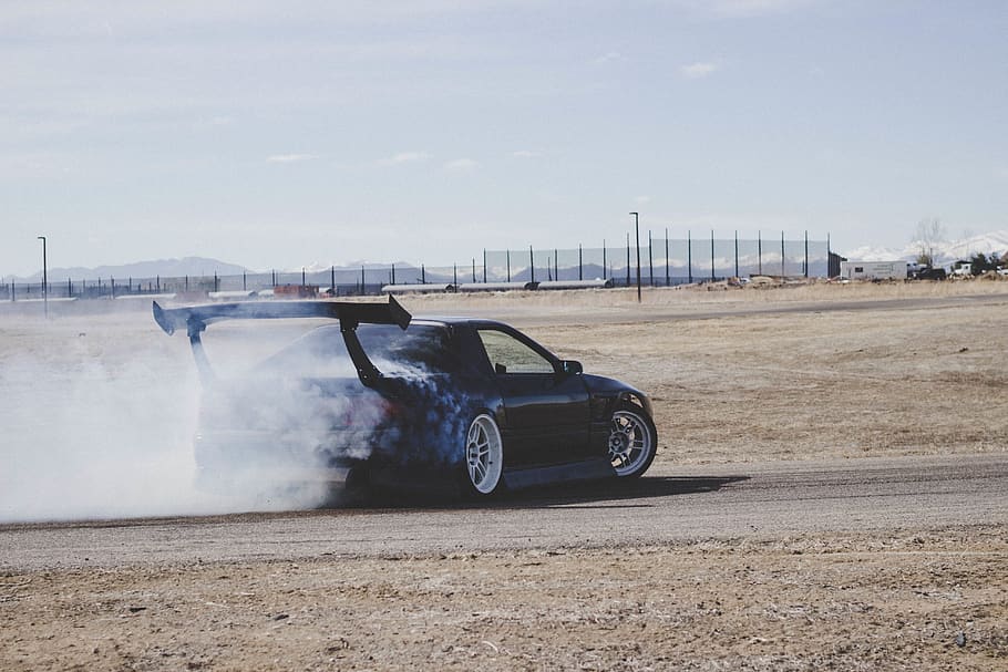 car, vehicle, transportation, fast, race, dirt, drift, clouds HD wallpaper