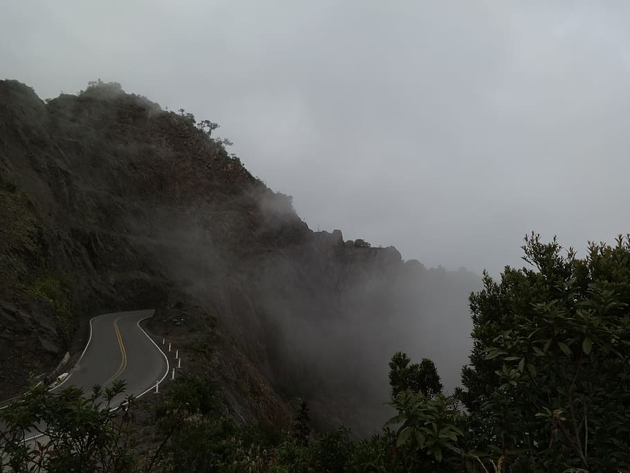 peru, cusco, nature, outside, road, trees, mountain, cloudy HD wallpaper