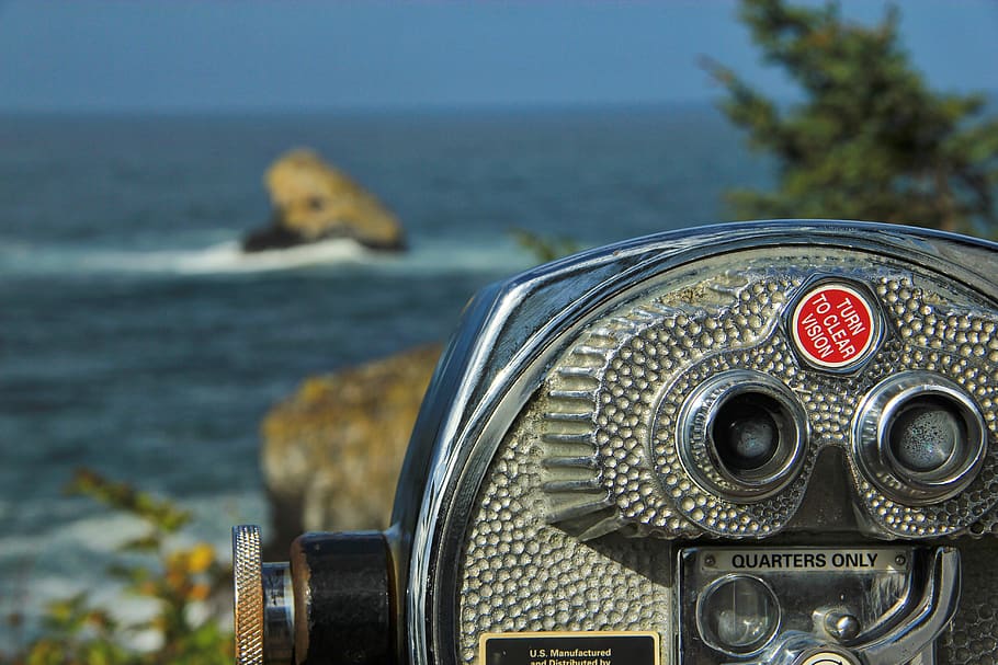 ocean, rock, shore, beach, sea, water, close-up, binoculars HD wallpaper