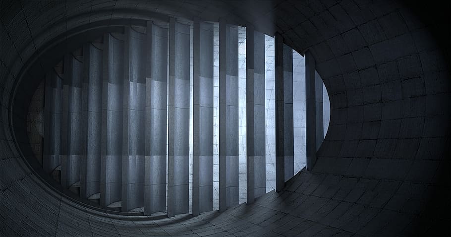 tunnel, grid, shaft, architecture, background, within, building HD wallpaper