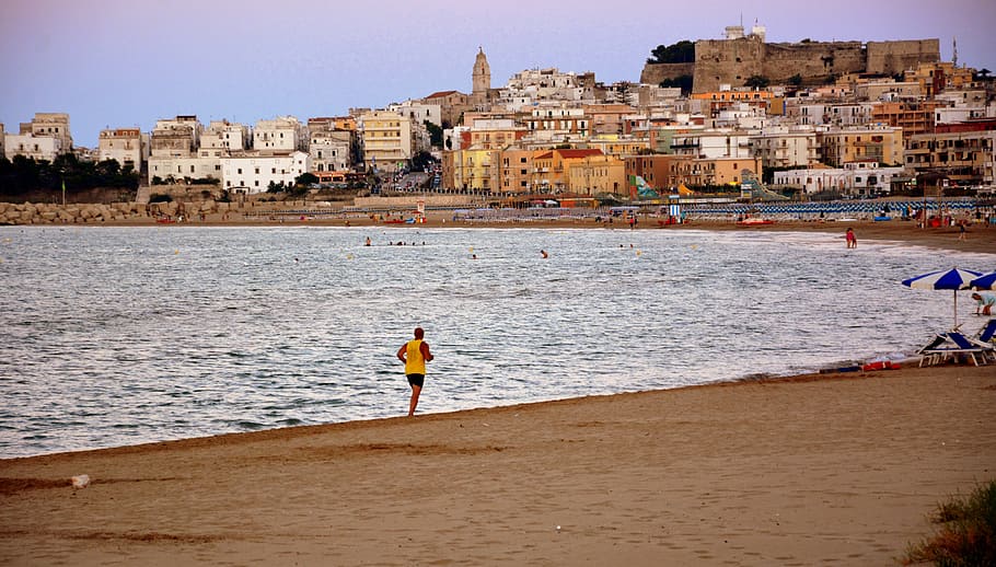 race, vieste, beach, morning, costa, summer, sea, sand, italy HD wallpaper