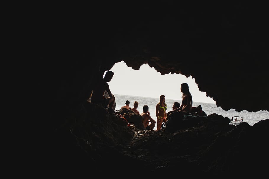 Hd Wallpaper Curacao Blue Room Cave Curcao Silhouette