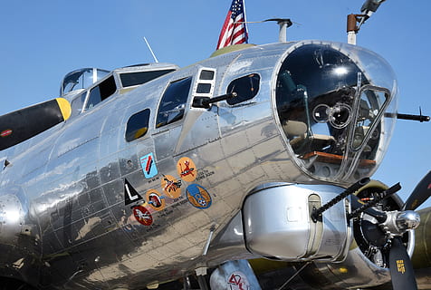 airplane, b-17, bomber, aircraft, propeller, warbird, aviation HD wallpaper