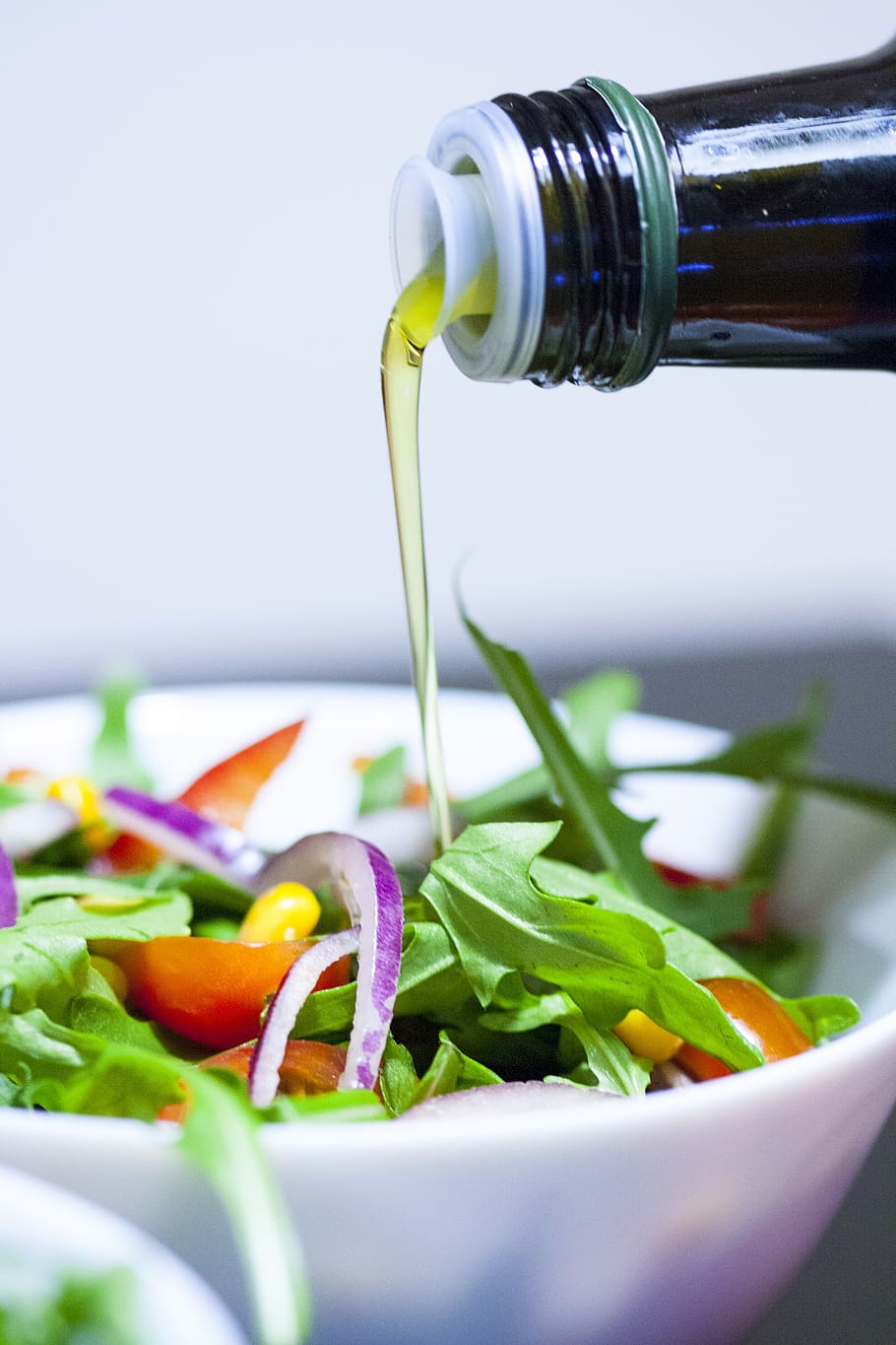 oil, olive oil, foodstuffs, kitchen, healthy, vitamins, tomato, HD wallpaper