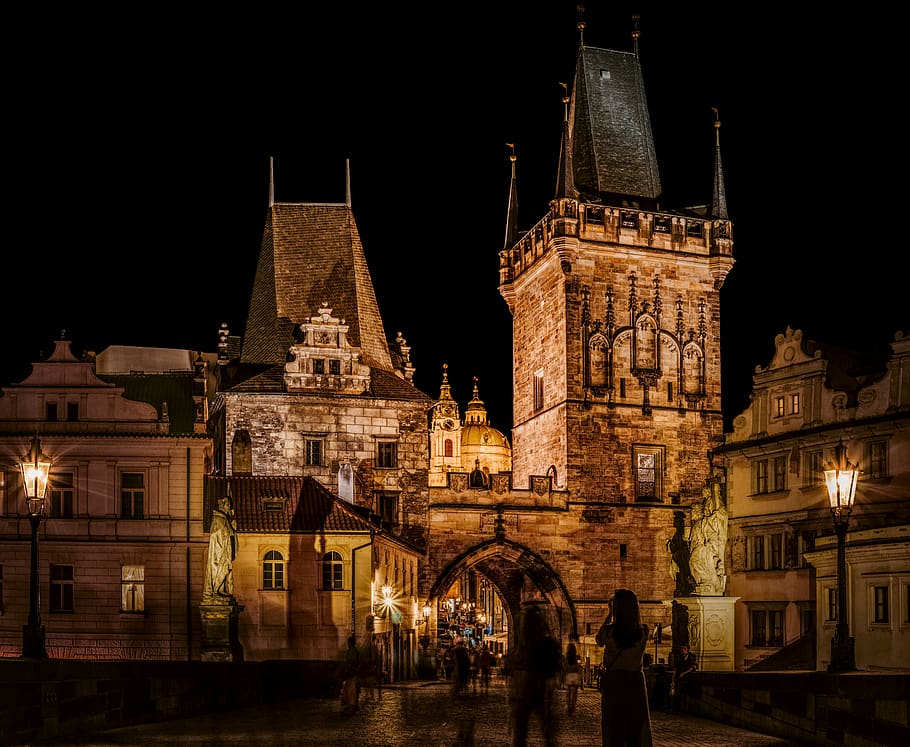 Concrete Building During Nighttime, ancient, architecture, castle HD wallpaper