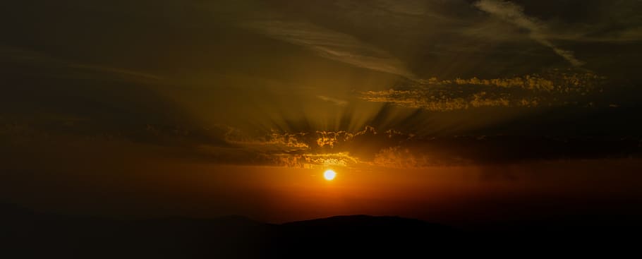 sunset, romance, light, sky, nature, dark, tranquility, beauty in nature HD wallpaper