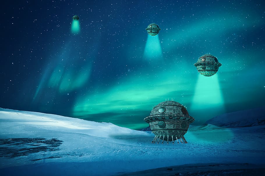 forward, ufo, space, robot, fantasy, futuristic, technology HD wallpaper
