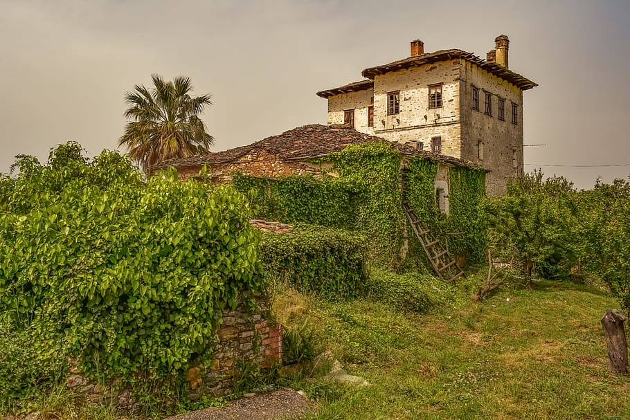 house, tower, architecture, building, landscape, countryside HD wallpaper