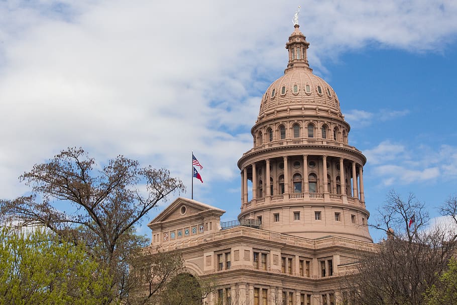 united states, austin, america, texas, capitol, sky, built structure, HD wallpaper