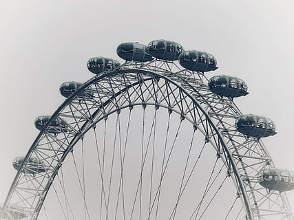 gray Ferris wheel, amusement park, london, london eye, united kingdom HD wallpaper
