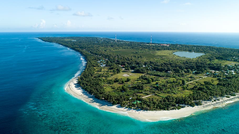 maldives, fuvahmulah, lagoon, travel, paradise, island, trees, HD wallpaper
