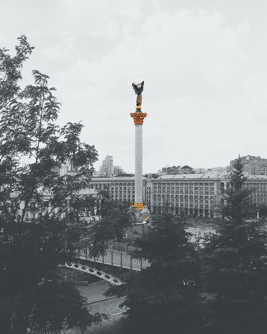 kiev, ukraine, maidan, city, street, urban, architecture, built structure