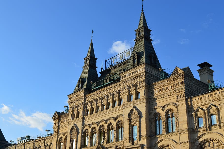 White and Gray Hotel Roof, ancient, architecture, blue sky, building HD wallpaper