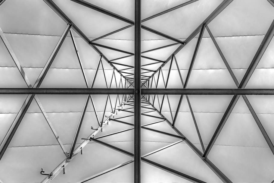 current, geometry, structure, steel, mast, construction, line, HD wallpaper