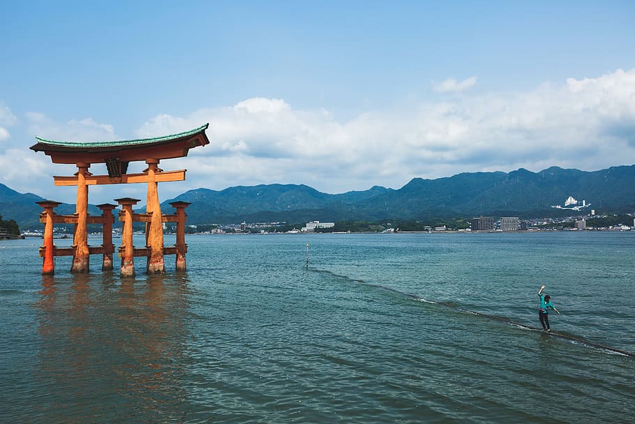 japan, miyajima island, oga, hatsukaichi, hiroshima japan, water, HD wallpaper