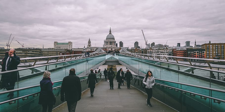 london, united kingdom, millennium bridge, street, streetphotography, HD wallpaper