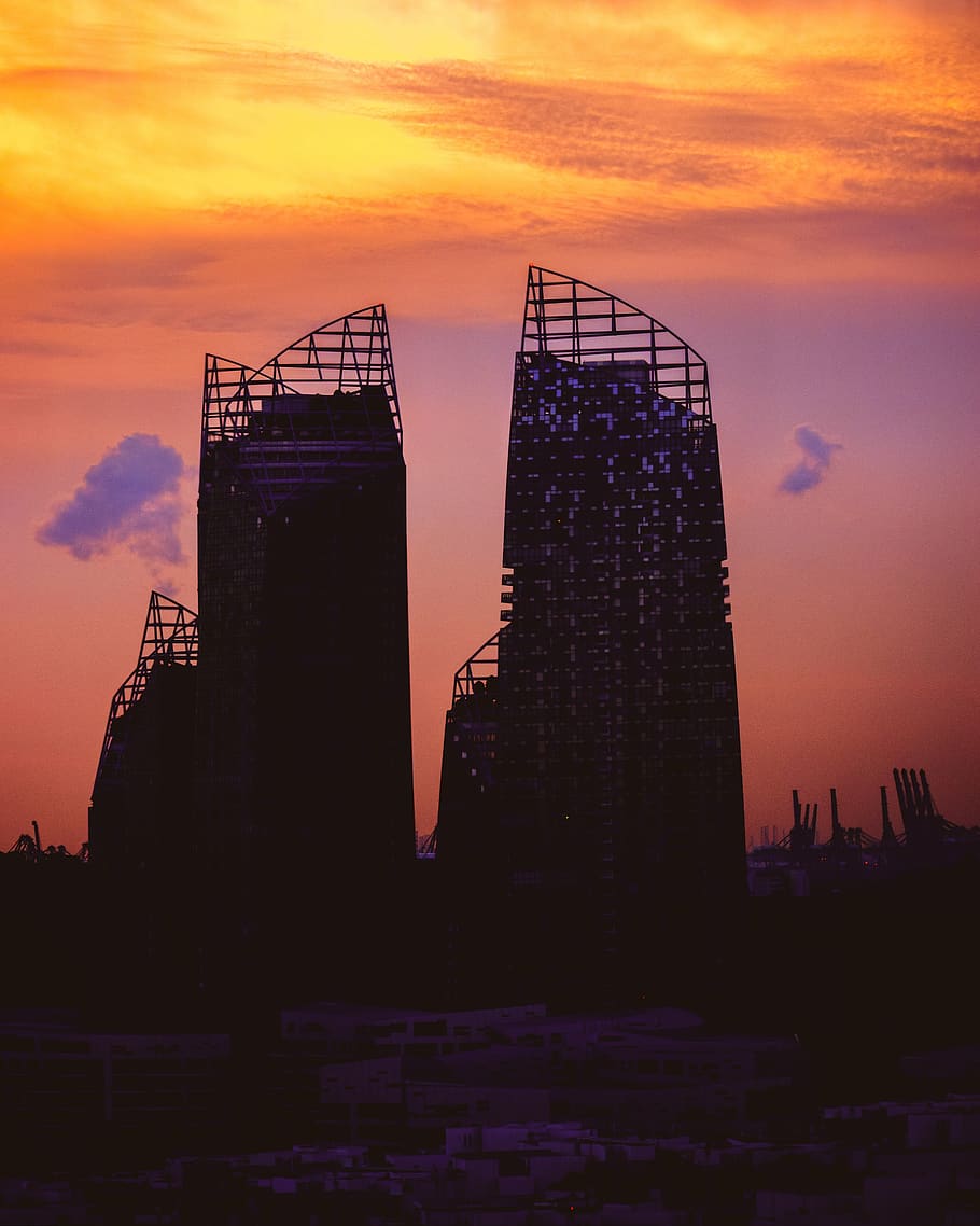 singapore, sentosa, sunset, sky, architecture, built structure, HD wallpaper