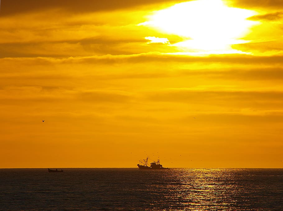 morocco, agadir, beach, sunset, africa, sky, horizon, ocean HD wallpaper