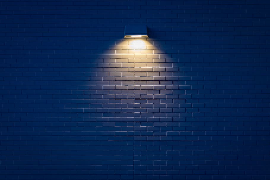 wall lamp turned on on wall, wall - building feature, architecture HD wallpaper
