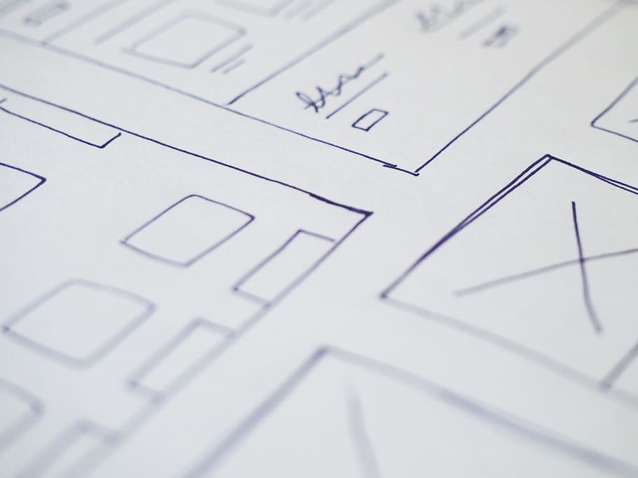 Sketches on Paper, Objects, Office, Workspace, blue, blur, focus HD wallpaper
