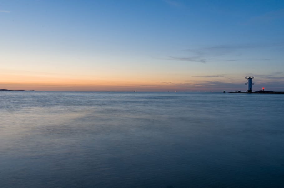 sea, beach, view, wallpaper, twilight, the waves, landscape HD wallpaper