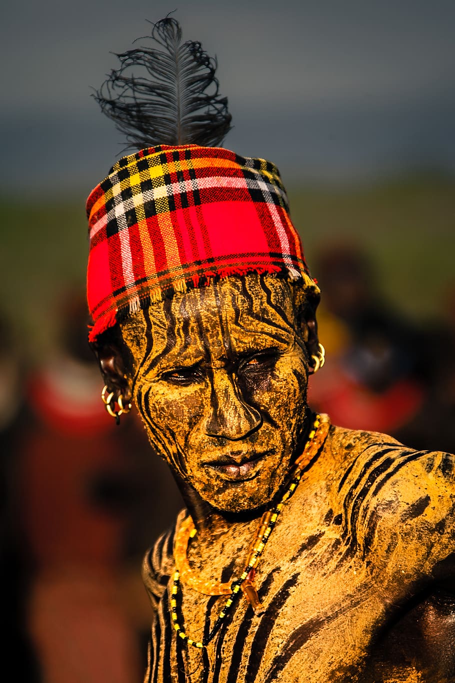 omo river, face, paint, tribesman, africa, ceremony, close-up HD wallpaper