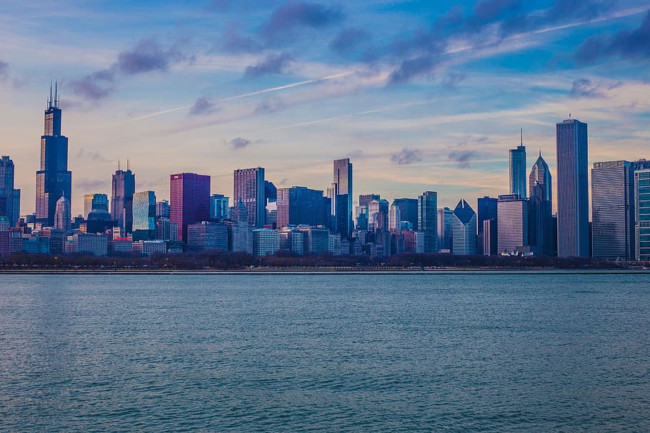 dark, sky, clouds, city, buildings, structure, skyline, tower HD wallpaper