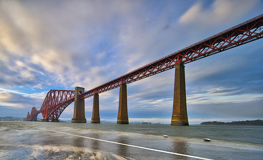 Photo of Bridge, architecture, edinburgh, ocean, sea, sky, built structure HD wallpaper