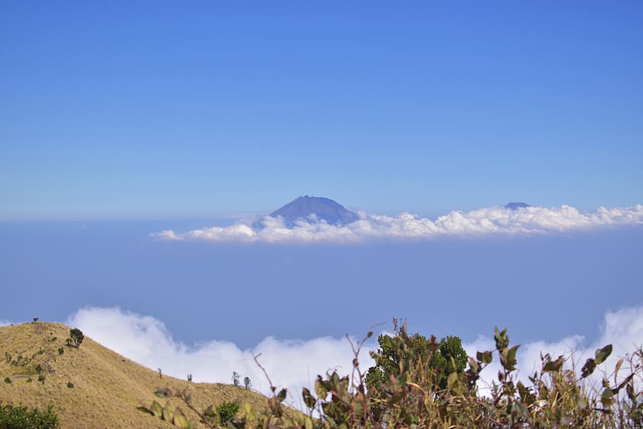 summit, top, peak, mountain, merbabu, indonesia, clouds, highland HD wallpaper
