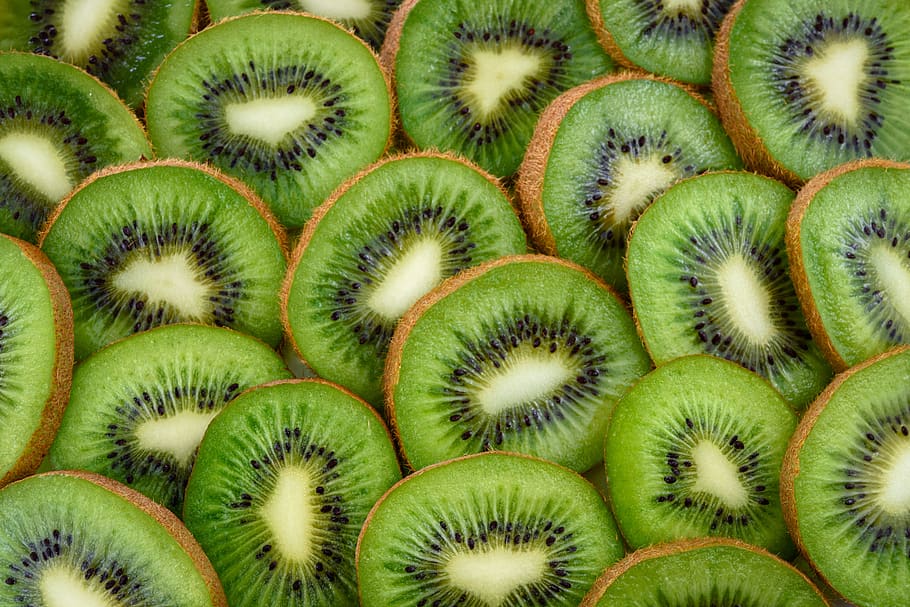 kiwi, fruit, the background, green, healthy, eating, slice, HD wallpaper