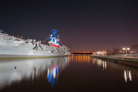 white and blue ship, military, new york, transportation, navy HD wallpaper