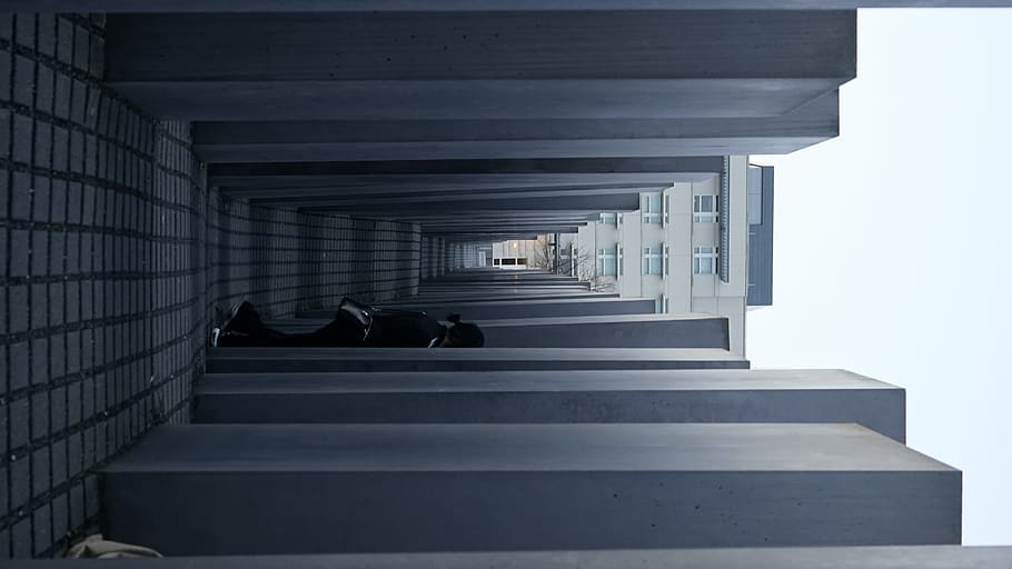 architecture, built structure, real people, staircase, day HD wallpaper