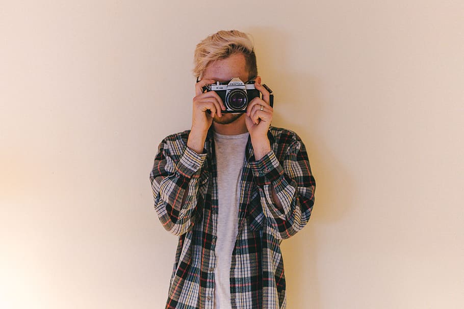 pentax, talent, hobby, passion, creative, standing, plaid, trendy HD wallpaper