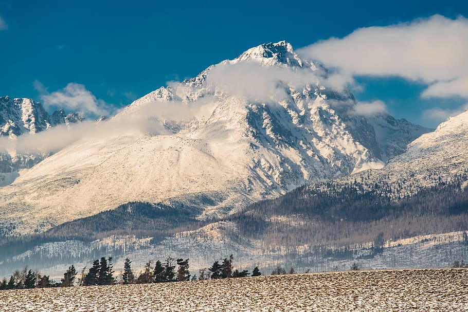 snow covered mountain, outdoors, nature, mountain range, ice HD wallpaper