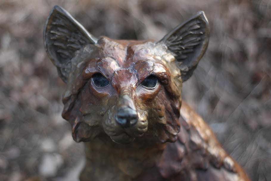 statue, fox, bronze, sculpture, tourism, one animal, animal wildlife HD wallpaper